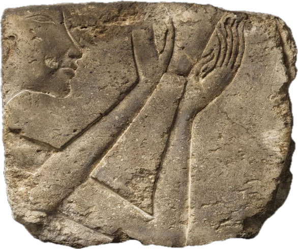 An Egyptian Limestone Relief Fragment, Amarna, 18th Dynasty, late in the reign of Akhenaten, circa 1340-1335 B.C . Sold for 230,500 USD.