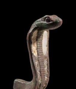 AN EGYPTIAN BRONZE URAEUS, LATE PERIOD, 716-30 B.C. LOT SOLD 3,024 GBP.